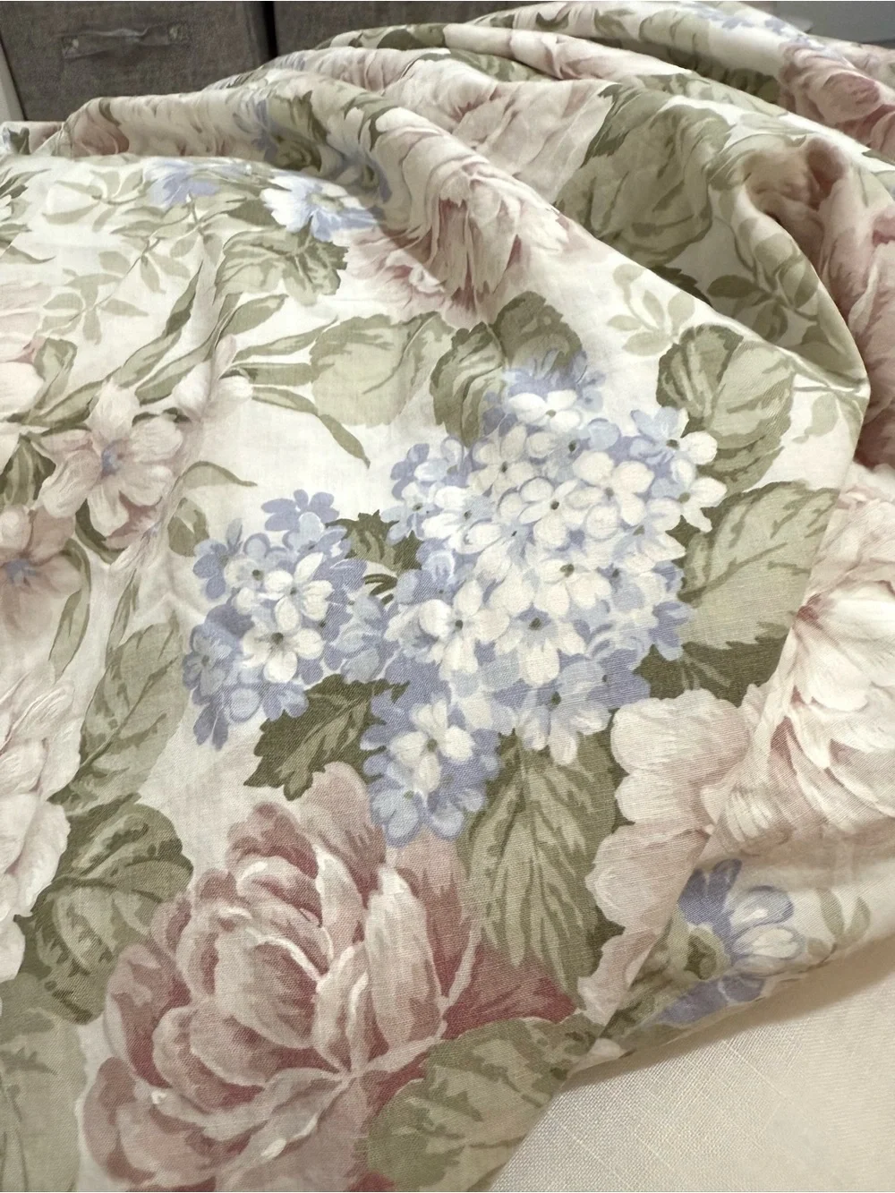 Vintage Floral Duvet Cover - Pink, Periwinkle & Green King